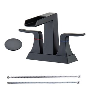 Waterfall Lavatory Centerset Faucet With Drain Assembly