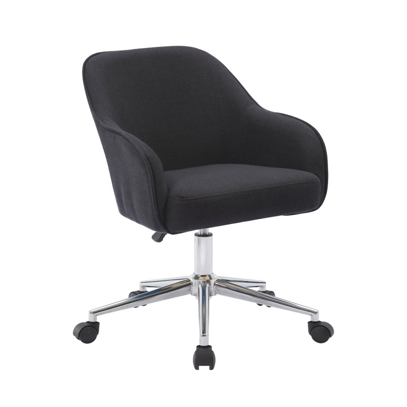 Amboy Fabric Office Chair with Chrome Base, Black