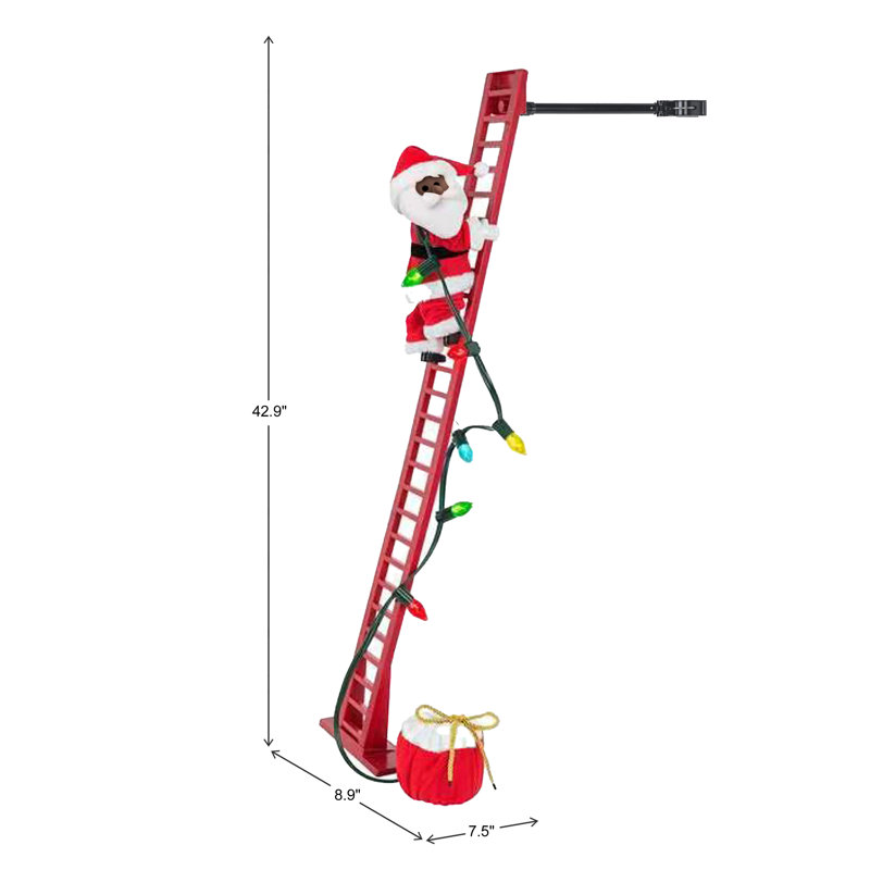 Magie de Noël Père Noël en peluche afro-américain 43 po Super Climbing