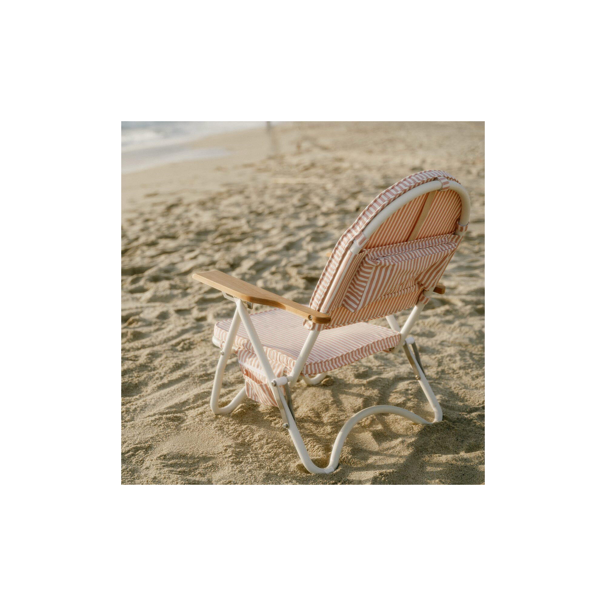 Pam Reclining Beach Chair with Cushion, Pink