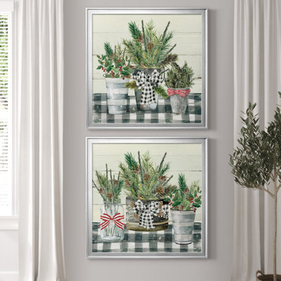 " Christmas Gingham I " 2 - Pieces