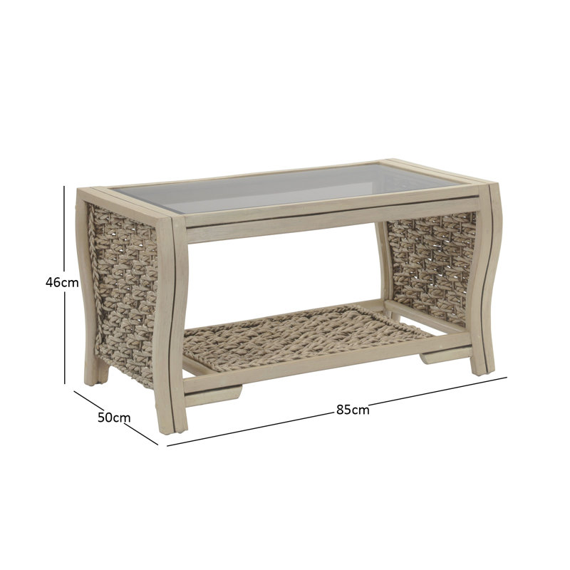 Michaela Glass Top End Table