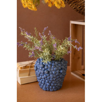 Vase en céramique bleuet