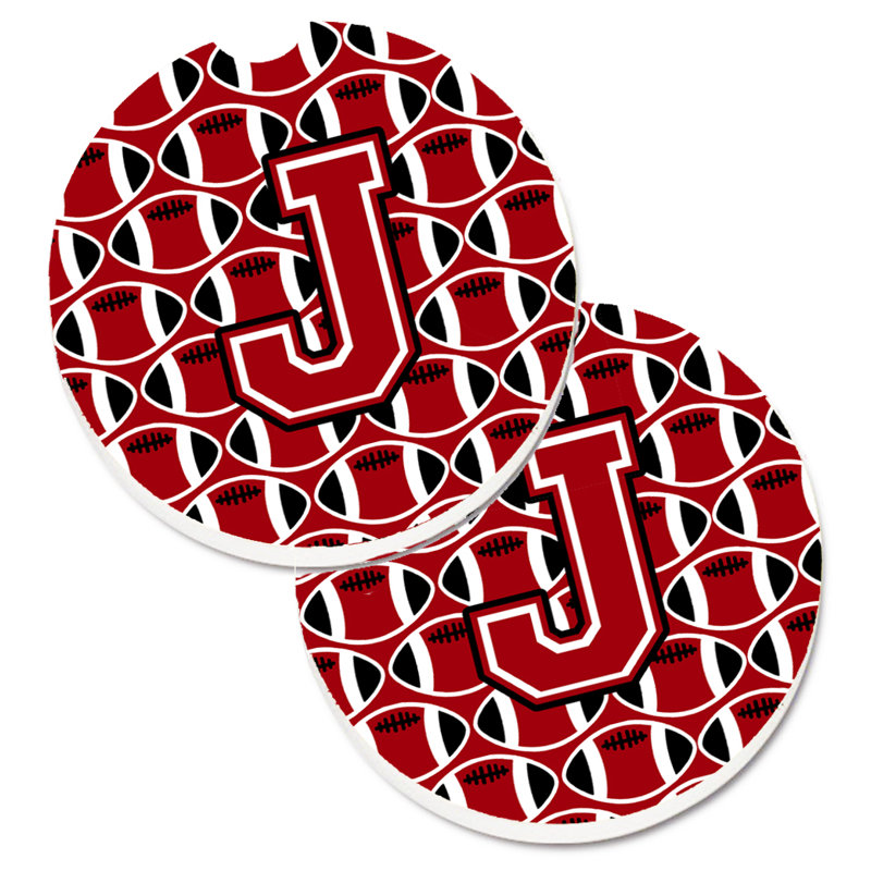 Sous-verre de football, J, Cardinal / blanc