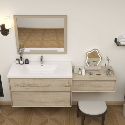 Aliki 60" Wall Mounted Vanity With Reinforced Acrylic Sink