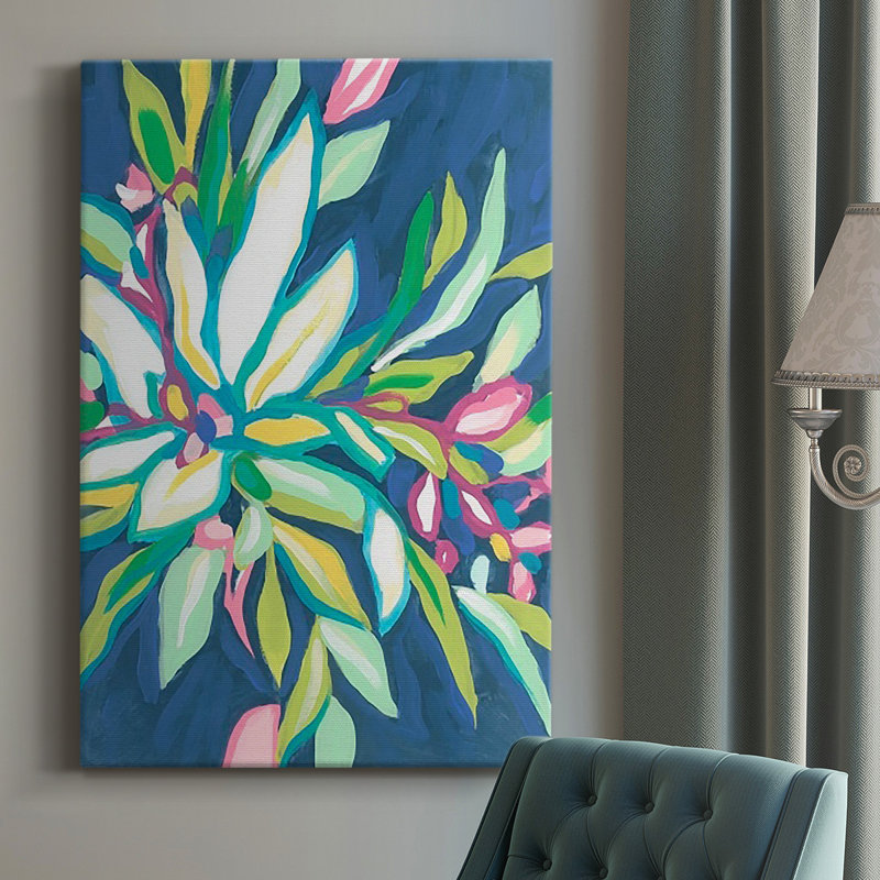 «Blue Tropics I» sur toile, H 18 po x l 12 po x P 1 po