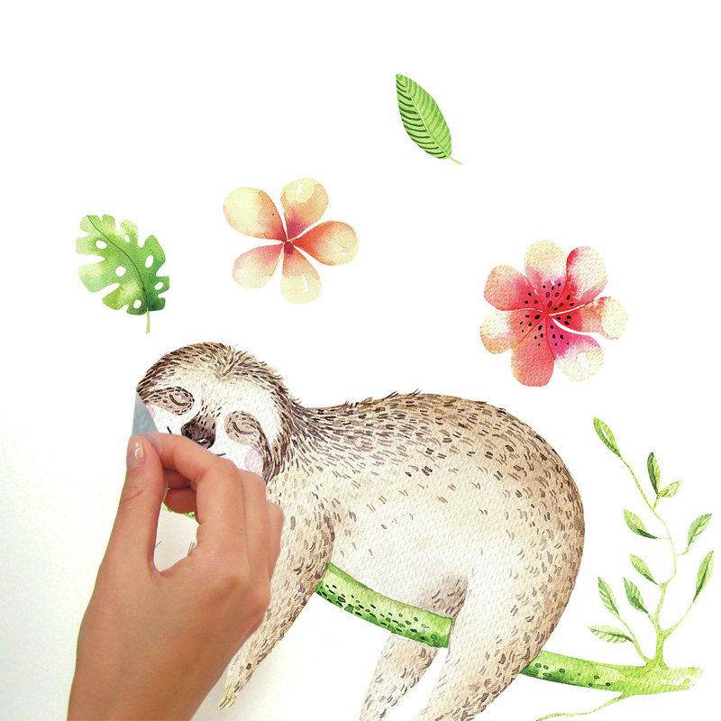 Bordure de papier peint paresseux L 12,7 pi x l 16,5 po Lazy Sloth