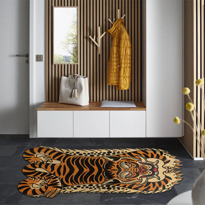 Dragon Tiger One-Piece Washable Rug