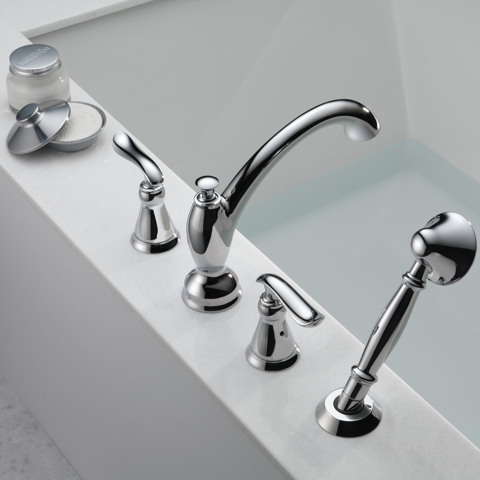 Linden™ Deck Roman Tub Faucet with Handshower, Chrome