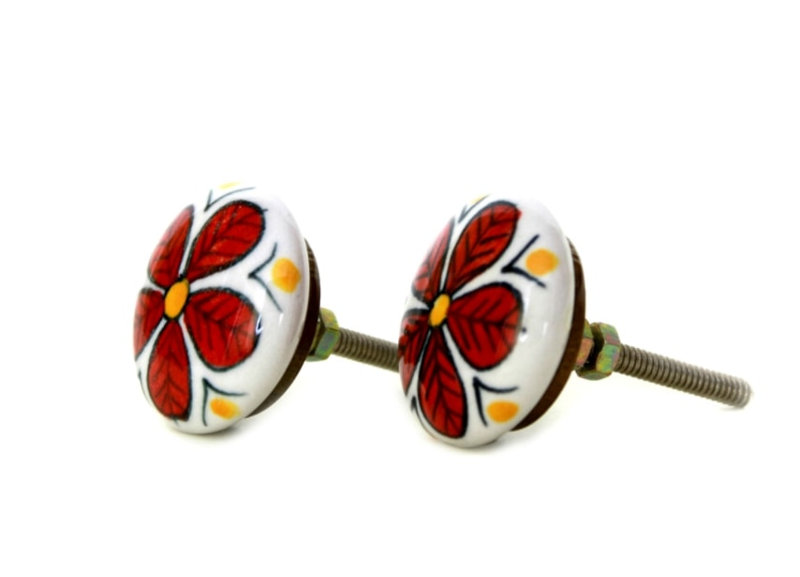 Hand Painted 1 1/2" Diameter Mushroom Knob