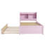 Lit simple avec lit gigogne, bibliothèque, rose