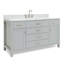 Meuble-lavabo simple 60 po avec plateau en marbre de Carrare Aberdeenshire-85364454