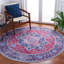 Tapis rouge / bleu marine en coton Ferrigno-44997504
