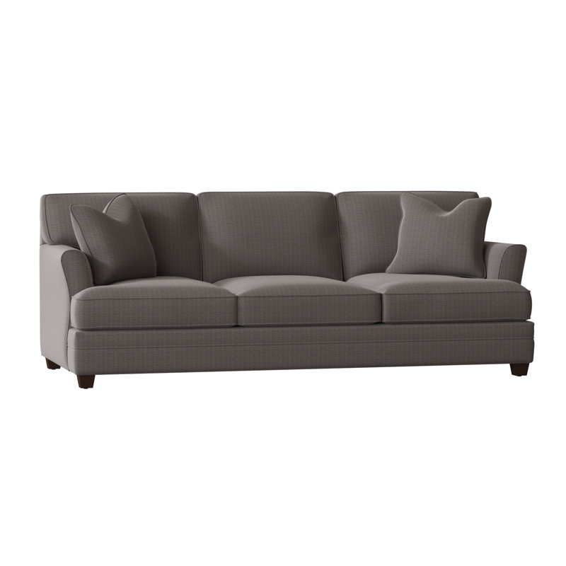 Harriss Upholstered 91'' Sofa, Zuma Charcoal Textured Linen