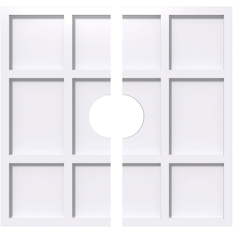 Médaillon de plafond contemporain Rubik, H 20 po x l 20 po x P 1 po