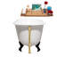 Baignoire de trempage sur pattes 53 "avec drain, pieds en griffes et plateau en bambou 53" Streamline-84366221-97549555
