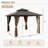 12'x12' Aluminum Patio Gazebo with Double Steel Roof, Mosquito Netting, and Curtains