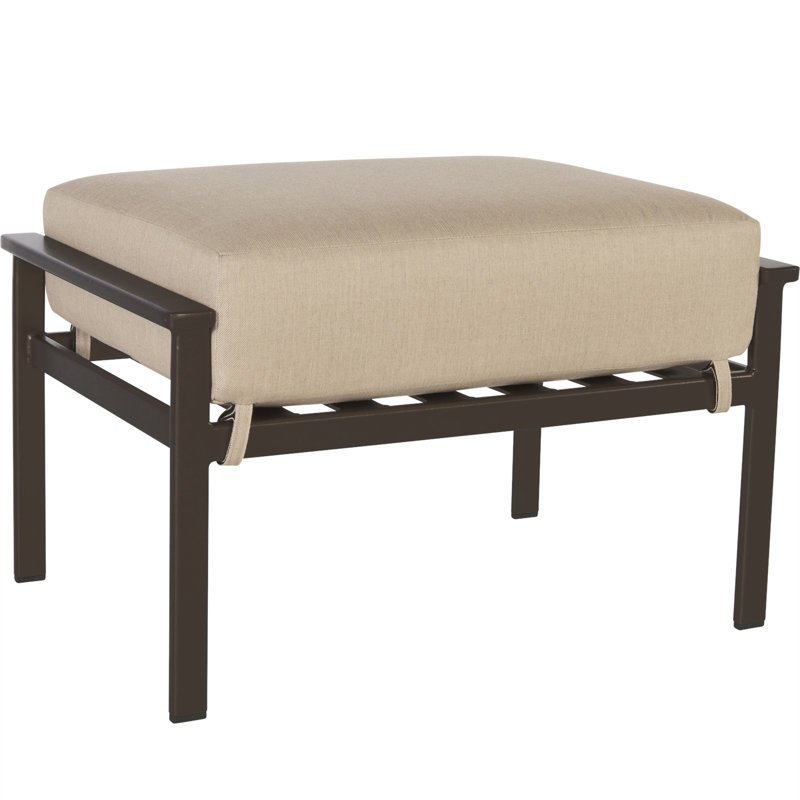 Marin Rectangle Outdoor Ottoman Patio Ottoman, Mainstreet Latte, Graphite