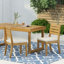 Chaise de salle à manger d'extérieur sans accoudoirs avec coussins (ensemble de 2), naturel -247284701