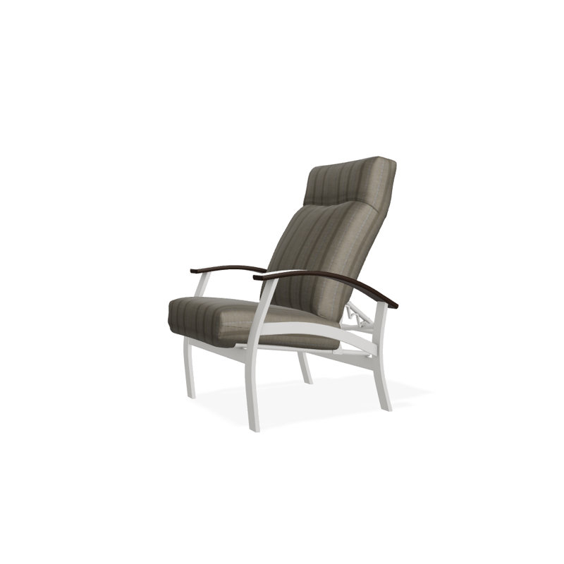 Chaise de patio inclinable avec coussins Askar, Troglodyte d'allée, Kona P10, Neige texturée