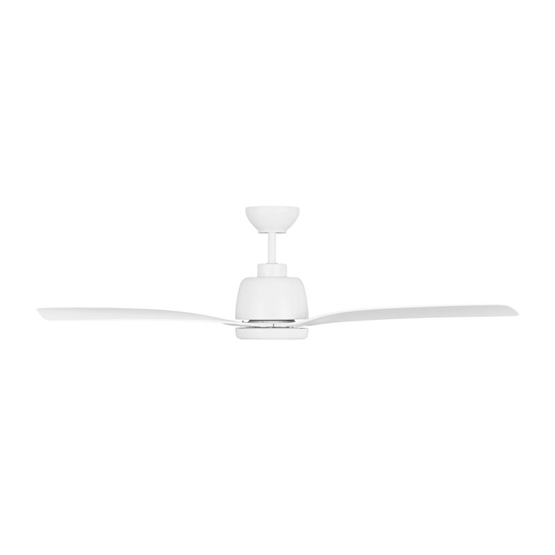 Avila LED Outdoor Downrod Ceiling Fan, Matte White