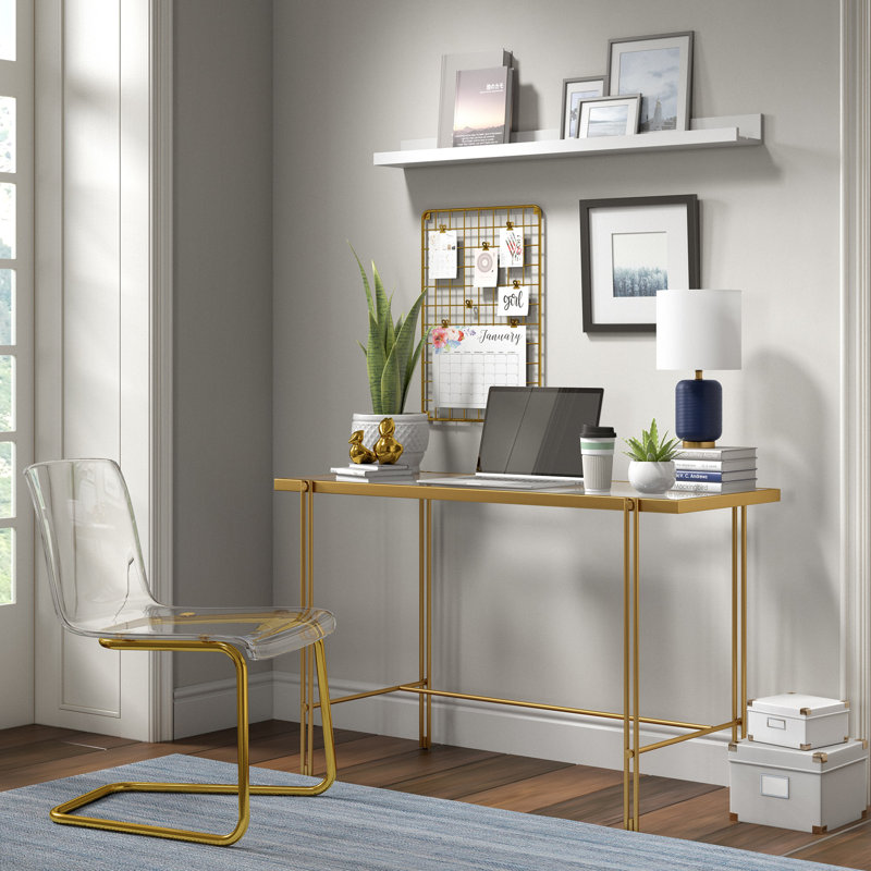 Gracie Table Lamp, Matte Navy/Brushed Brass