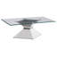 Table basse d'appoint en chrome avec plateau en verre Exeter