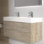 Meuble-lavabo mural double 48 po avec plateau en pierre blanche et 2 tiroirs 48 po-538778151