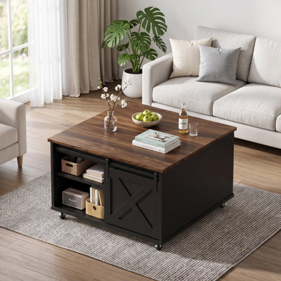 31.6" Square Lift-Top Coffee Table 