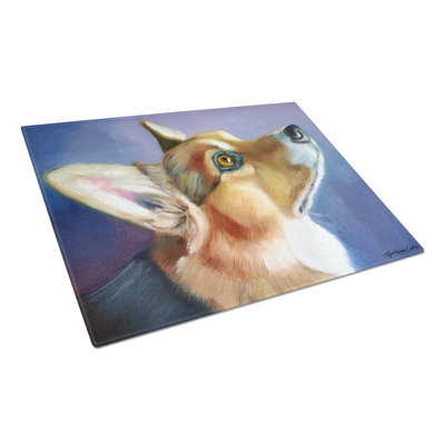 Caroline's Treasures Tempered Glass Corgi Devotion Cutting Board