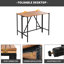 Table d'extérieur en bois et huit tabourets avec pieds antidérapants et conception pliable