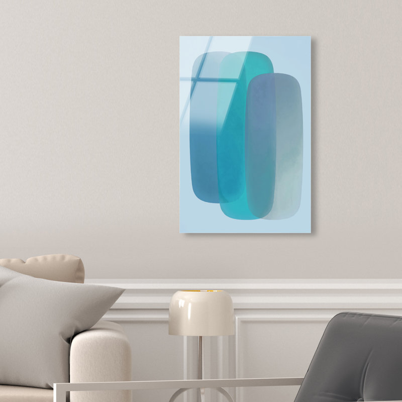 Teal Gradients Print by Oliver Gal, 15"H x 10"W, High-Gloss Acrylic Print