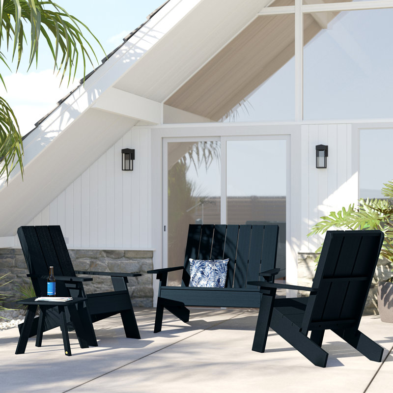 Byrnes 4 - Person Patio Conversation Set, Federal Blue