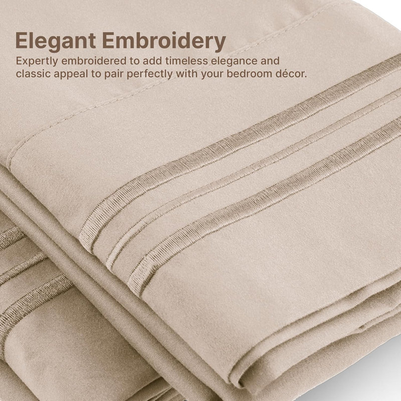 Queen Wheat Microfiber Deep Pocket Sheet Set