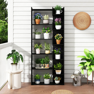 6-tier Bookshelf Tall Display Shelf With 11 Open Shelves 2 Anti-tipping Kits