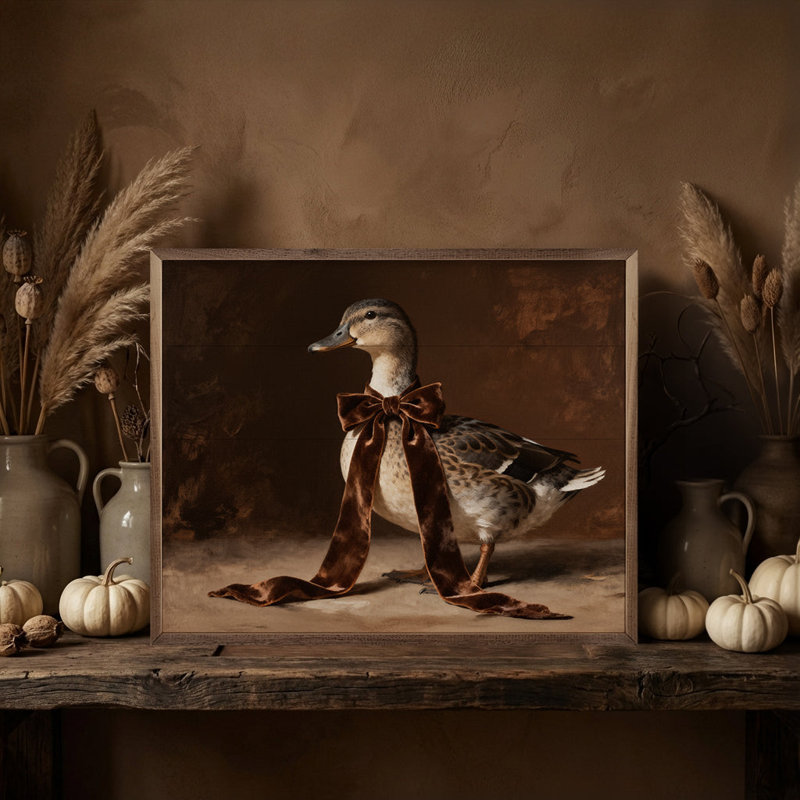 Velvet Bow Duck Looking Left, H 10 po x l 8 po