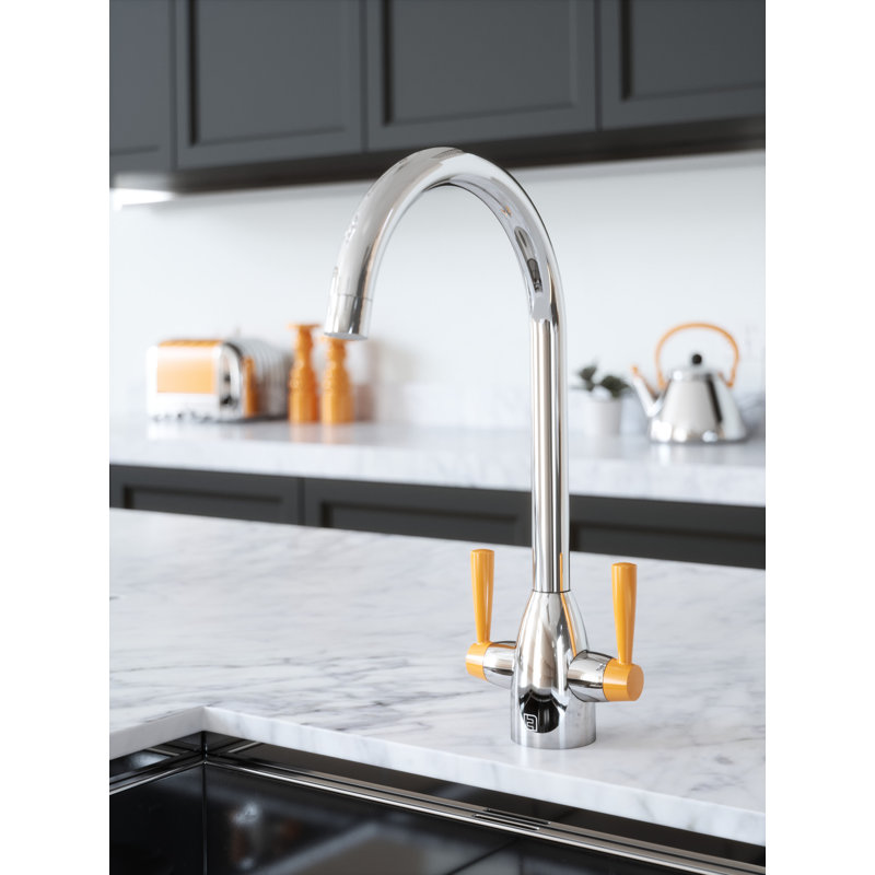 Belfry Kitchen Astoria Kitchen Faucet, Anthracite Grey, Chrome