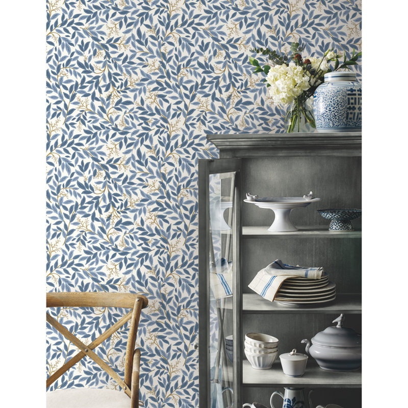 Willowberry 20' L x 20.5" W Peel and Stick Wallpaper Roll, Blue