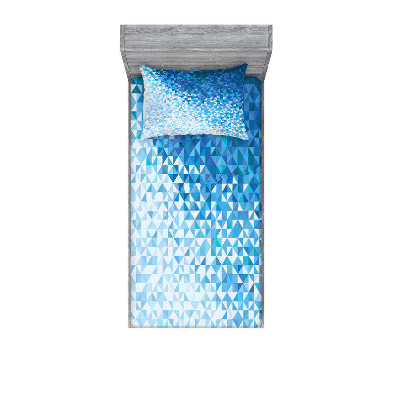 Ensemble de draps à motif mosaïque numérique, Ensemble de draps pour lit simple TG avec drap-hou