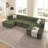 135" U-Shaped Modular Sectional Sofa With Chaise And Movable Ottoman For Living Room, Chenille Upholstered Boneless Couches With Wave-Shaped Armrest, No Pillows Included-1203991703