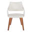 Chaise en bois de noyer et similicuir blanc - ensemble de 2-675227634-675227637