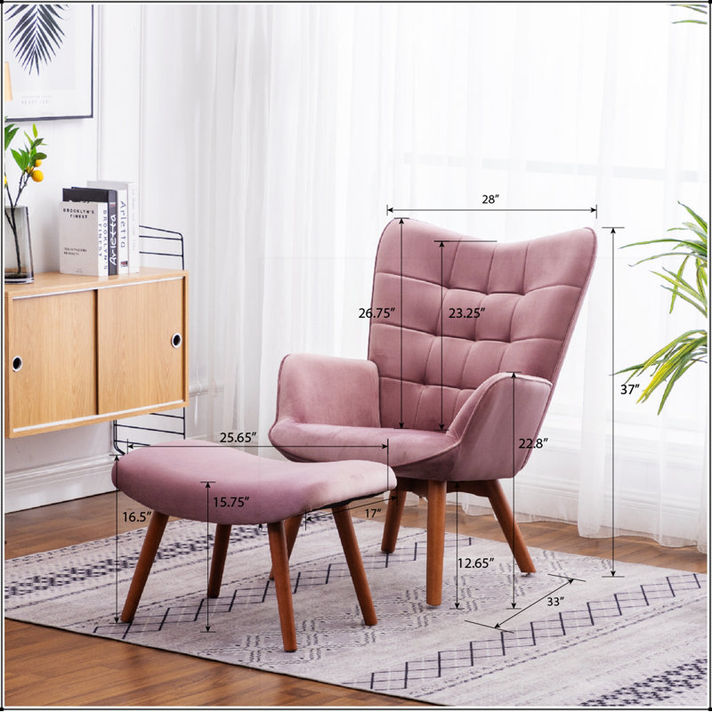 Fauteuil d'appoint Leiria contemporain en velours soyeux capitonné avec repose-pieds, gris, luxueux et élégant pour les intérieurs modernes