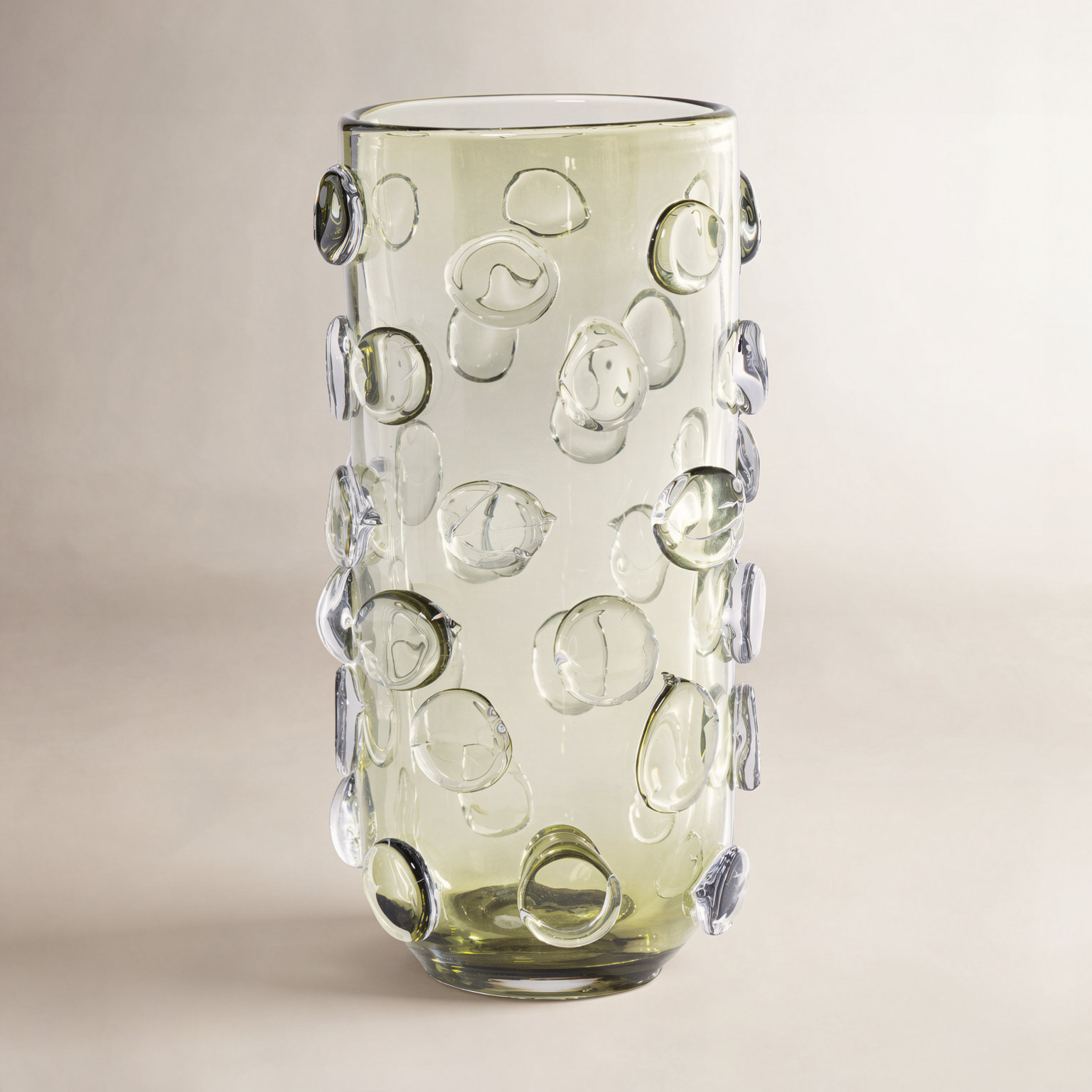 Perrin Glass Table Vase, Olive Green