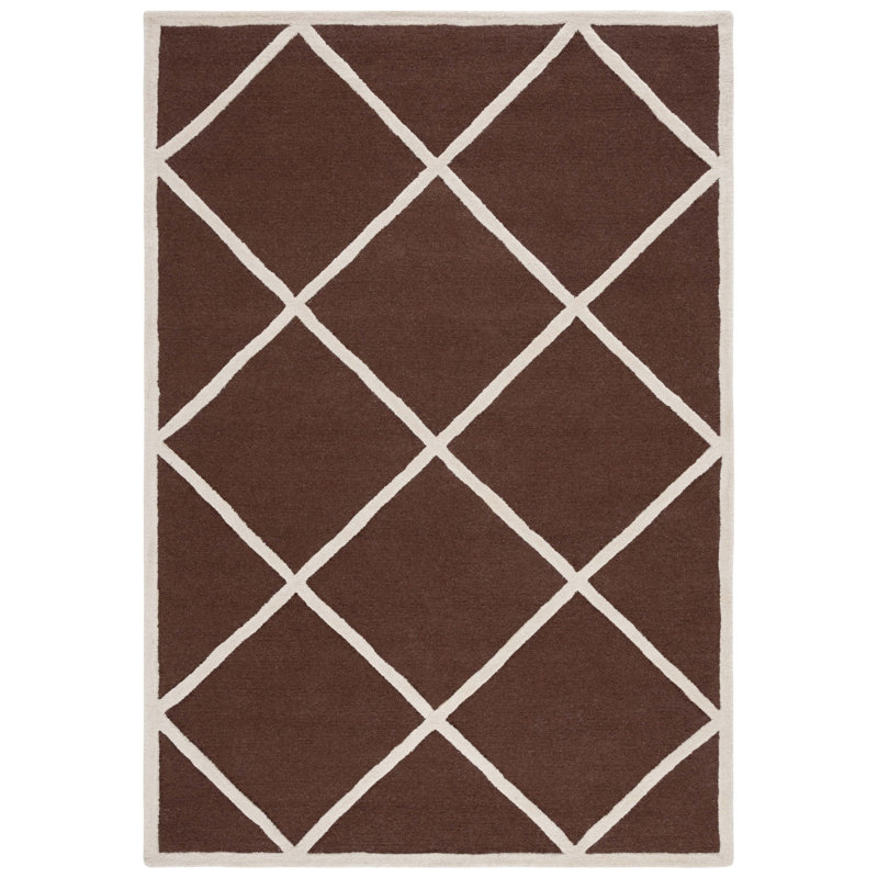 Sanyla Hand Tufted Wool Geometric Rug, Rectangle 6' x 9'