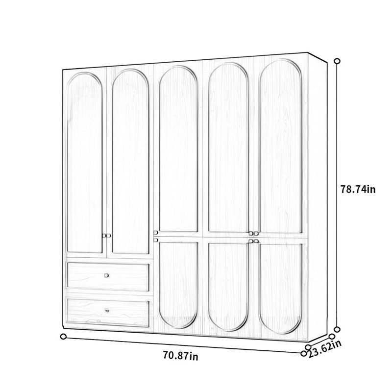 Miller, 78.74"  H x 70.87" W x 23.62" D