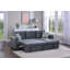 Canapé modulaire convertible en velours gris