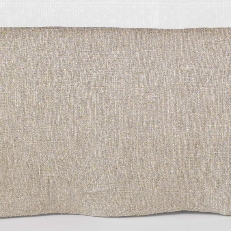 Stone Washed Linen Tailored Paneled Bed Skirt, Natural, Twin