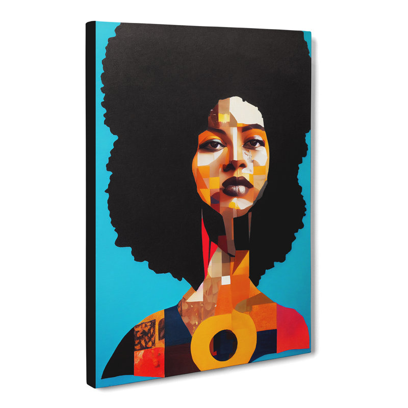 Woman With Afro Collage - Wrapped Canvas, 50cm H x 35cm W x 3cm D