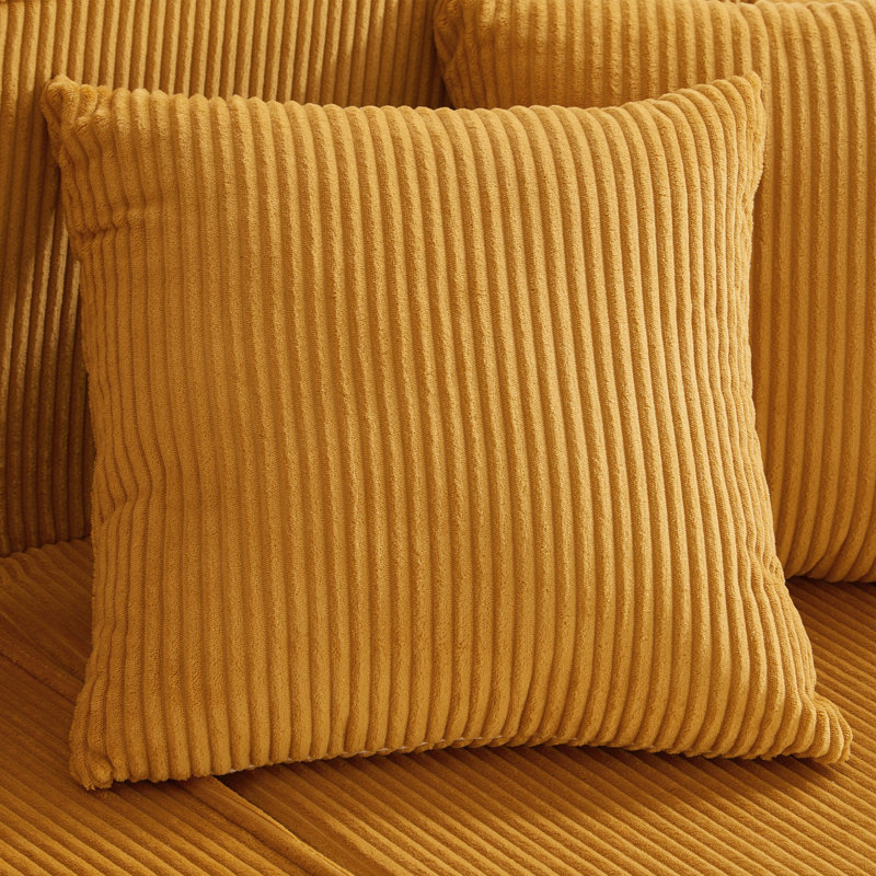 Canapé modulaire en U Corduroy, Velours côtelé orange