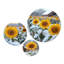 «Country Side Sunflowers In A Snowy Barnyard I», impression d'art mural en métal 3 pièces